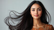 © GenAi - Indian woman with long and shiny hair | Indian model girl with long flowing hair