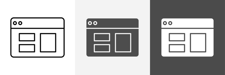 Website icon set vector art