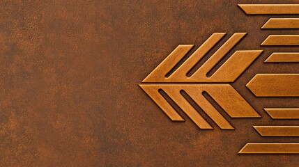 Poster - Modern Abstract Design Featuring Brown Texture and Arrow Elements