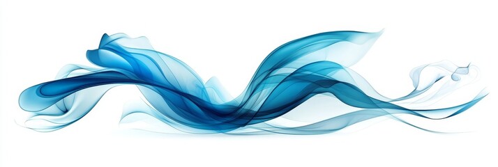 Poster - fluid elegance. a captivating dance of azure ribbons across a pristine canvas art vector