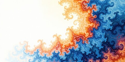 Poster - Abstract Swirling Design with Warm and Cool Hues, Ideal for Backgrounds or Decorative Purposes