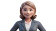 © Diclonius - 3D Smiling Businesswoman Character in Dark Suit
