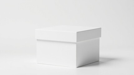 Poster - A Simple White Square Box on a Clean White Background, Ideal for Product Mockups and Packaging Design Presentations