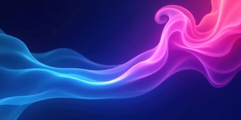 Poster - Abstract Swirling Neon Hues Dynamic Blue and Pink Energy Flowing Across a Deep Background