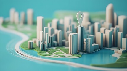 Poster - A striking futuristic cityscape featuring a skyline of towering skyscrapers and sleek architectural designs showcasing a modern innovative urban landscape