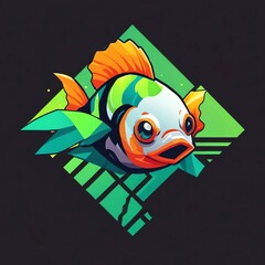 Wall Mural - Vibrant Fish Illustration: A Digital Art Piece