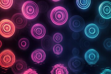 Poster - Glowing abstract spirals in soft pastel neon colors create a calming and futuristic seamless pattern