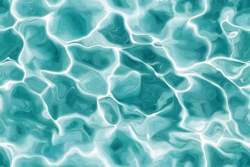 Poster - Seamless pattern of rippling water textures in soothing aqua and teal shades for tranquil designs and backgrounds