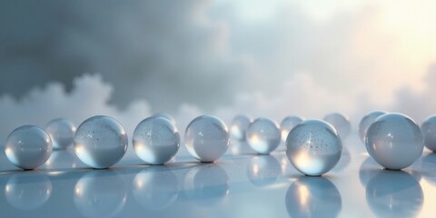 Aufkleber - Serene Spheres Reflecting Soft Light on a Cloudy Day
