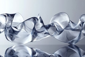 Poster - Surreal flowing shapes of liquid mercury create a dynamic pattern on a reflective surface