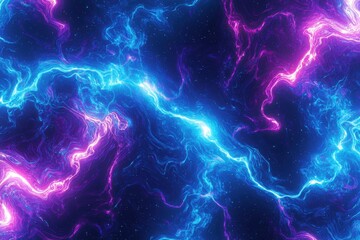 Poster - Vibrant swirling plasma textures in intense blue and purple tones creating a futuristic energy effect