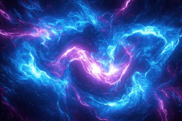 Poster - Swirling plasma textures in bright blue and purple tones create an energetic and futuristic atmosphere