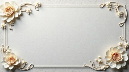 Aufkleber - Elegant Floral Frame with Ornate Design and Blank Center for Text or Image