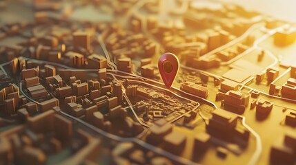 Poster - Aerial view of a detailed 3D model city skyline from an elevated tilt shift perspective showcasing the intricate architecture urban infrastructure