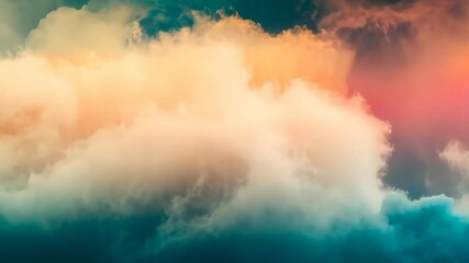 Poster - Colorful clouds dance across the sky creating a breathtaking natural spectacle during sunset hours. Generative AI
