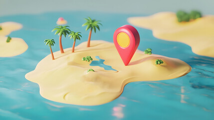 Aufkleber - Aerial view of a lush tropical island paradise with palm trees white sandy beaches turquoise ocean waters