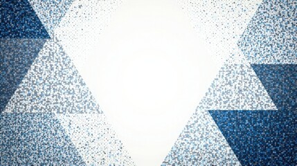Aufkleber - Abstract Blue and White Geometric Sparkle Design with Central Empty Space Ideal for Text or Logo Placement