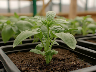 Poster - Greenhouse pepper seedling growth