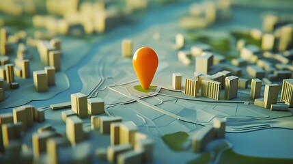 Poster - Aerial view of a modern futuristic cityscape with towering skyscrapers interconnected roads and highways and a river flowing through the heart of the digital 3D modeled urban landscape