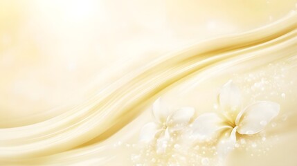 Aufkleber - Elegant and Soothing Swirling Golden Waves on a Soft Ethereal and Hazy Backdrop Perfect for Luxury Interior Design Premium Wallpaper or Creative Concept Background