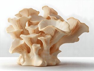 Wall Mural - Oyster mushrooms, studio shot, white background, cooking