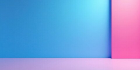 Poster - Pastel Blue and Pink Room Interior Design Mockup A Minimalist Background for Creative Projects