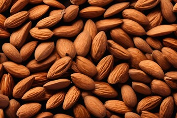 Brown Almond Nuts Background, Almond Nuts Close Up