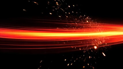Poster - Flowing waves of vibrant orange hues dance against a black backdrop creating a mesmerizing visual experience. Generative AI