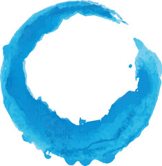 Poster -  blue circle stain watercolor paint