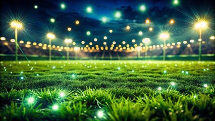 Wall Mural - Surreal Soccer Field Night: Bright Lights, Dreamlike Atmosphere