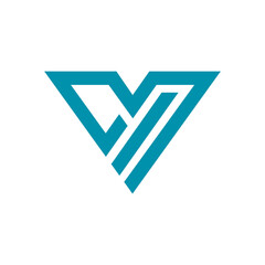 Abstract Letter V Logo design vector template on white background