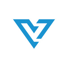 Abstract Letter V Logo design vector template on white background