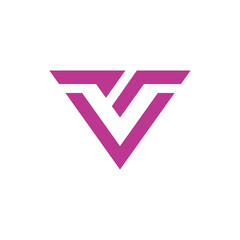 Abstract Letter V Logo design vector template on white background