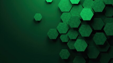 Aufkleber - Abstract Emerald Green Hexagon Pattern Background Image for Modern Designs