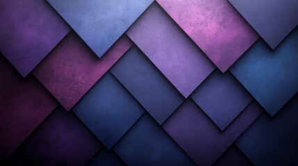 Poster - Overlapping geometric shapes in shades of purple and blue create an abstract visual texture