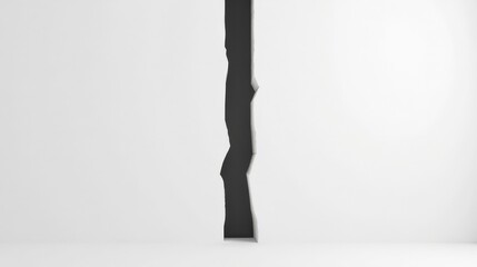 Aufkleber - Abstract Vertical Crack in a White Surface A Minimalist Design Element for Modern Backgrounds