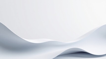 Poster - Abstract White Undulating Surface Design Smooth, Elegant Curves and Gentle Waves for Modern Backgrounds