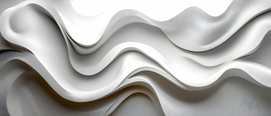 Poster - White wave abstract art design