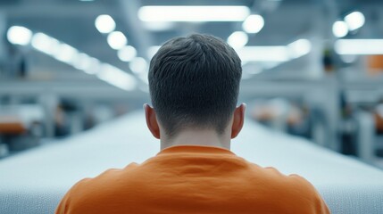 Poster - Industrial Worker Overseeing Automated Machinery in a Modern Factory Setting