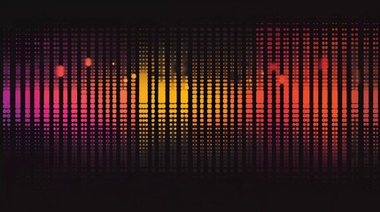 Poster - Abstract vector on a black background, for music elements design or other creative projects. 