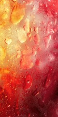 Wall Mural - Colorful abstract texture with warm hues and droplets
