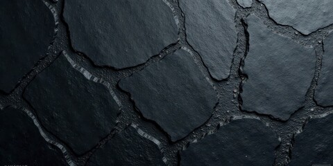 Fototapete - Dark Irregular Stone Pavement Texture A Seamless Background Image for Design Projects