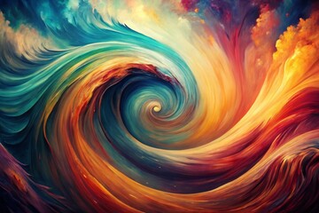 Aufkleber - Vintage Style Abstract Oil Painting: Trendy Flowing Wave Background for Presentations