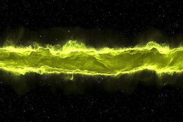 Wall Mural - Cosmic yellow nebula, stars background, space scene, abstract art