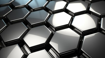 Poster - Graphite honeycomb background design featuring evenly distributed hexagons across the entire plane
