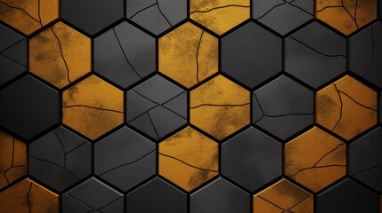 Poster - Graphite honeycomb background design featuring evenly distributed hexagons for visual appeal