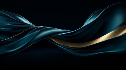 Poster - Elegant gold thread gradient  achieving a soft modern effect with dense to sparse line design