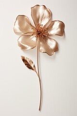 Poster - Elegant minimalist flower outline crafted with delicate gold threads for a light aesthetic