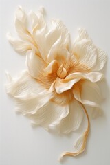 Poster - Elegant abstract flower outline crafted with delicate gold threads for a minimalist aesthetic