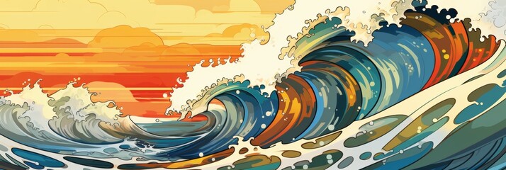 Poster - Captivating wave effect background  a dynamic visual element for your design projects